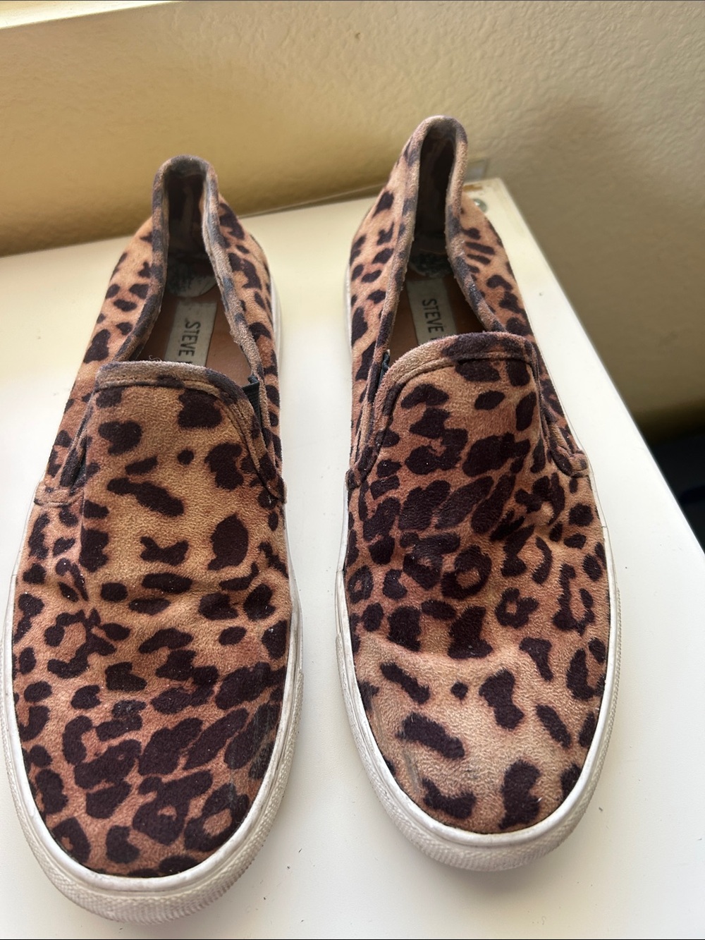 Steve Madden Leopard-Print Slip-On Sneakers in Brown and Black